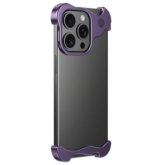 Voor de iPhone 15 Pro Bumper Case Metaal Aromatherapie Telefoonhoesje met Hoekbescherming
