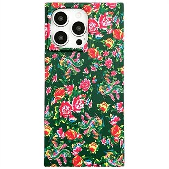 Voor iPhone 15 Pro Matte Hoesje Patroon TPU Flexibele Telefoonbescherming Vierkante Rand