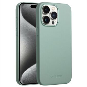 QIALINO Voor iPhone 15 Pro Hoes Compatibel met MagSafe Silicone+PU Bedekt Telefoonhoesje