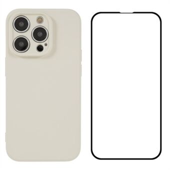 WANLONFENG RB2-serie voor iPhone 15 Pro TPU-hoes schokbestendige telefoonomslag met schermfolie