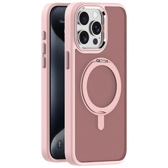 Voor iPhone 15 Pro Hoesje Magnetische Kickstand TPU + Acryl Telefoonhoes Huidgevoel