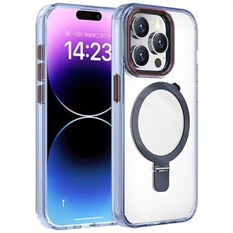 Voor iPhone 15 Pro Hoesje Transparante PC+TPU Telefoonhoes Onzichtbare Ringhouder