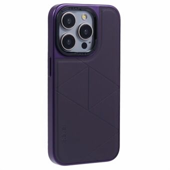 X-LEVEL Voor iPhone 15 Pro Hoes Geometrische Lijn Leder+PC+TPU Telefoonhoesje