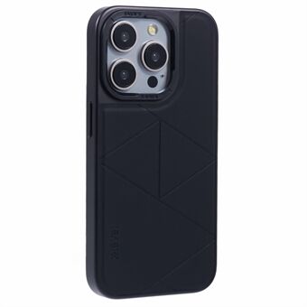 X-LEVEL Voor iPhone 15 Pro Hoes Geometrische Lijn Leer+PC+TPU Telefoonhoesje