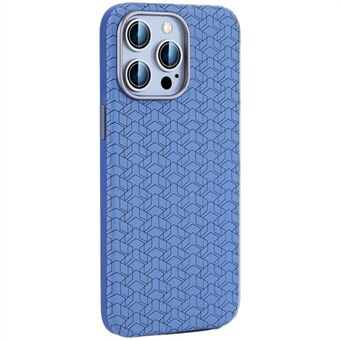 Voor iPhone 15 Pro Hoes Geometrisch Patroon Leer+TPU Telefoonhoesje