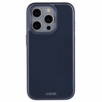X-LEVEL Voor iPhone 15 Pro Hoes Valbescherming PC Telefoonhoes met Carbon Nano Fiber Textuur