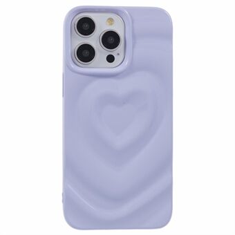 WT-serie voor iPhone 15 Pro hoesje, beschermende TPU-telefoonhoes met 3D-hartontwerp