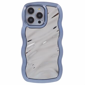 WT-serie voor iPhone 15 Pro hoes, anti-slip grip, TPU metallic zilveren achterkant telefoonhoesje