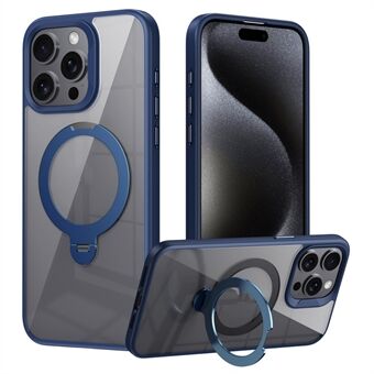 Voor iPhone 15 Pro Magneet Telefoonhoesje PC+TPU Hoes met Ring Standaard