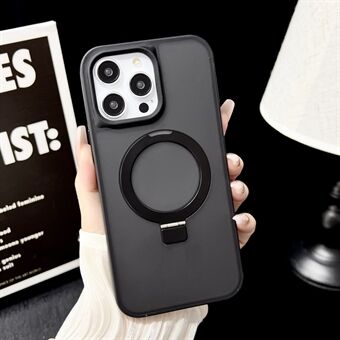 Voor iPhone 15 Pro Hoes Compatibel met MagSafe Skin-Touch TPU+PC Kickstand Telefoonhoesje