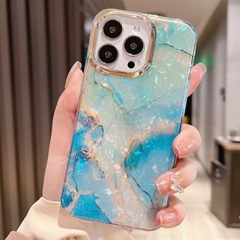 Voor iPhone 15 Pro Hoes IMD Marmer Schilpatroon TPU+PC Telefoonhoesje