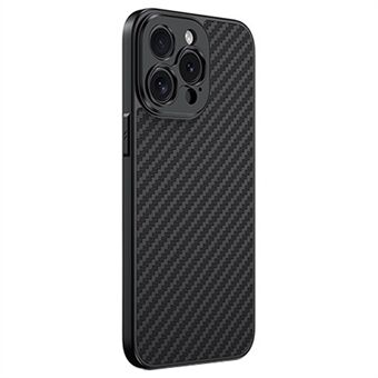 Voor iPhone 15 Pro Case PC+TPU+Aluminiumlegering Telefoonhoesje met 17mm Lens Achterplaat - Zwart