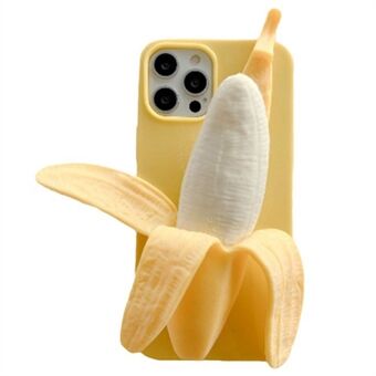 Voor iPhone 15 Pro Hoes 3D Banaan Decor Stress Relief Siliconen Beschermhoes