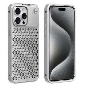 R-JUST RJ58 Voor iPhone 15 Pro Hoes Auto Pop-Up Warmteafvoer Aromatherapie Aluminium Legering Cover