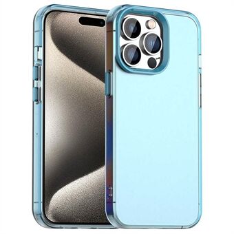 Voor iPhone 15 Pro Hoesje PC+TPU+PET Mat Anti-Val Telefoon Achterkanthoes