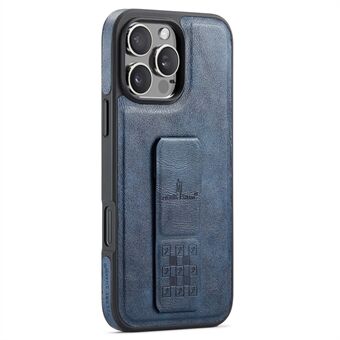 FIERRE SHANN Voor iPhone 15 Pro Hoes Kickstand Leren Slanke Achterkantcover