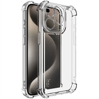 IMAK UX-4 Serie Voor iPhone 15 Pro Hoes Rechte Rand Vierhoek Schokbestendige Transparante TPU Hoes