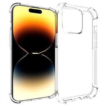 Telefoonhoesje voor iPhone 15 Pro met anti-slip, schokbestendige eigenschappen en vierhoekige airbag, gemaakt van flexibel TPU materiaal.