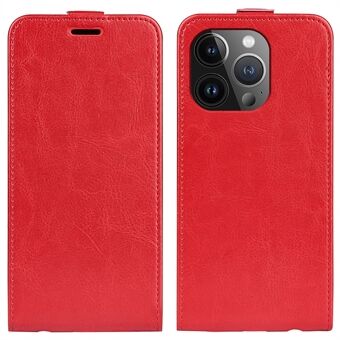 Voor de iPhone 15 Pro Verticale Flipcase TPU+PU Leren Telefoonhoes Mobiele Telefoonhoesje met Kaartsleuven.