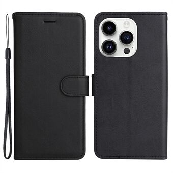 KT Leather Series-2 Portemonneehoesje voor iPhone 15 Pro, PU lederen telefoonhoesje met solide kleur en standaardfunctie