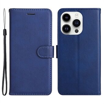 KT Leather Series-2 Portemonnee Hoesje voor iPhone 15 Pro, Effen kleur PU Leren Stand Cover voor Telefoon