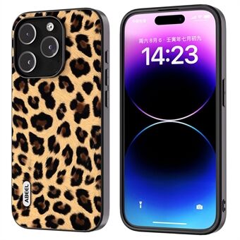 ABEEL Beschermhoes voor iPhone 15 Pro Luipaardpatroon PU-leren achterkant + TPU + PC-cover