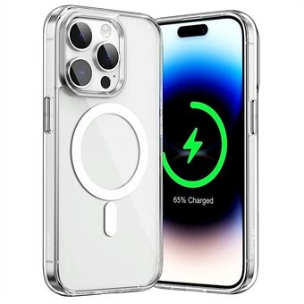 Telefoonhoesje voor iPhone 15 Pro, compatibel met MagSafe magnetische ring HD heldere acryl+TPU telefoonhoes