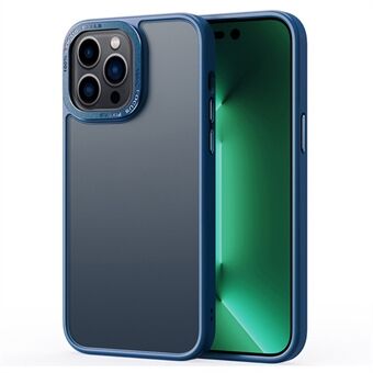 Voor iPhone 15 Pro Transparante Matte PC+TPU Hoesje Anti-val Telefoonhoesje met Metalen Cameraframe