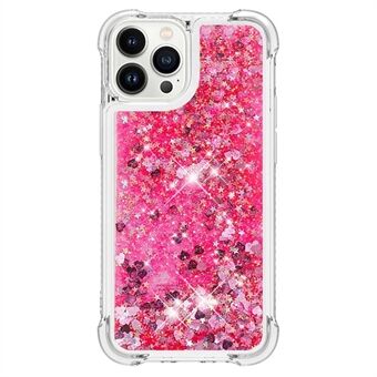 YB Quicksand Serie-1 voor iPhone 15 Pro Glitter Flowing Case Versterkte Hoeken Zachte TPU Telefoonhoes