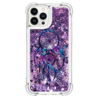 YB Quicksand Serie-2 voor iPhone 15 Pro Glitter Vloeibare Telefoonhoesje Patroonprinten TPU Cover