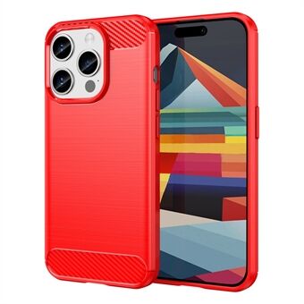 Geborsteld telefoonhoesje voor iPhone 15 Pro, koolstofvezel textuur zachte TPU telefoonhoes.