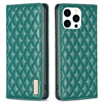 BINFEN COLOR BF Style-16 Voor iPhone 15 Pro PU Leren Standhoes Anti-val Kaarthouder Telefoonhoes