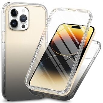 Gradiënt telefoonhoesje voor iPhone 15 Pro, PC+TPU antisliphoes met PET schermbeveiliging.