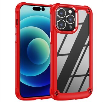 Voor de iPhone 15 Pro Dunne Waterbestendige PC+TPU Telefoonhoesje met een Legering Lens Frame Hybride Telefoonhoesje.