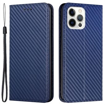 Voor iPhone 15 Pro Carbon Fiber Textuur PU Leer+TPU Portemonnee Hoesje Met Standfunctie