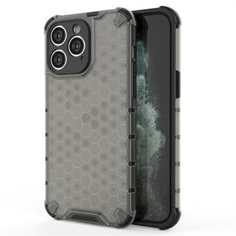 Voor iPhone 15 Pro Anti-Scratch TPU+PC Phone Shell Honeycomb Textuur Cover Telefoonhoes