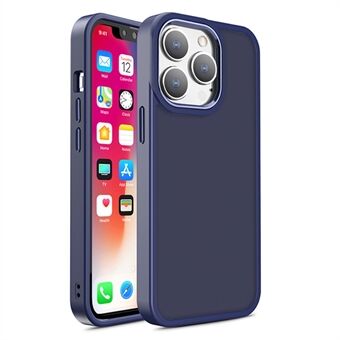 Voor de iPhone 15 Pro TPU+Hard PC Metal Button Lens Frame Cover Telefoonhoesje Skin-touch