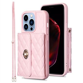 Voor iPhone 15 Pro, PU lederen+TPU patroon geïmpregneerde hoes, kaarthouder en standaard telefoonhoes.