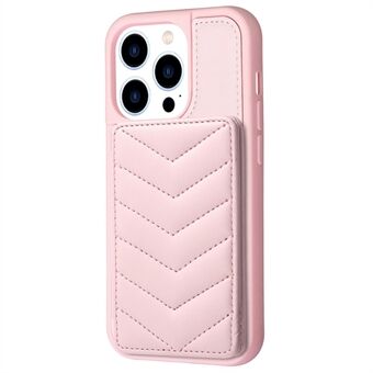 BF26 TPU+PU Leren Hoesje voor iPhone 15 Pro, Mobiele Telefoonhoesje met Kickstand Kaarthouder Telefoonhoes