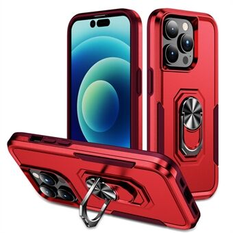 Voor iPhone 15 Pro valbestendige achterkant hoesje van PC+TPU met Ring Kickstand