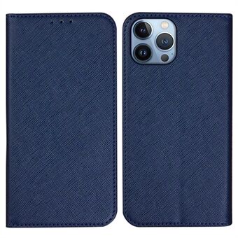 Voor iPhone 15 Pro PU Leren Standaardhoesje met Kruistextuur Portemonnee Flip Telefoonhoesje