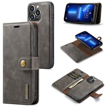 DG.MING voor iPhone 15 Pro Telefoonhoes Schokbestendig gesplitst leer Afneembare magnetische telefoonhoes Portemonnee-standaardhoes