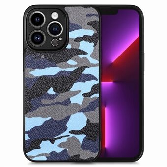 Voor de iPhone 15 Pro Camouflage Anti-drop Telefoonhoesje met Precieze Uitsparingen, gemaakt van PU Leer+PC+TPU Materiaal.