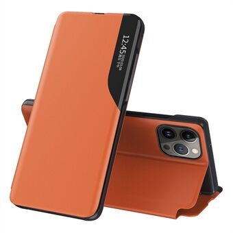 Flip Stand PU Leren Telefoonhoesje voor iPhone 15 Pro Met Kijkvenster Volledige Bescherming Telefoonhoes