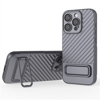 Voor iPhone 15 Pro Kickstand Slim-Fit Telefoonhoesje Huid-Contact Schokbestendig Zachte TPU Case.