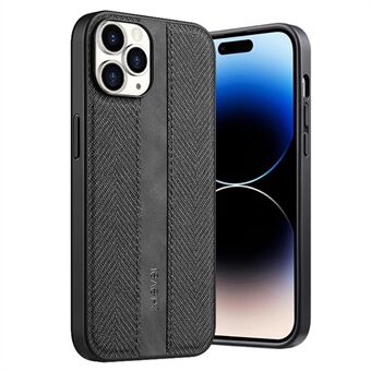 X-LEVEL voor iPhone 15 Pro Telefoonhoesje met stoffen textuur, anti-kras kunstleer gecoate TPU achterkant.