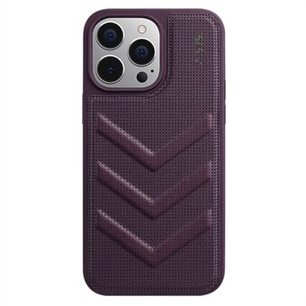 X-LEVEL PC+TPU hoesje met achterkant voor iPhone 15 Pro, V-vormige textuur voor warmteafvoerende huidaanraking telefoonhoesje.