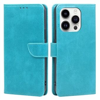 Voor de iPhone 15 Pro PU Leren Flip Folio Hoesje met Kalf Textuur Portemonnee Stand Schokbestendige Telefoonhoes