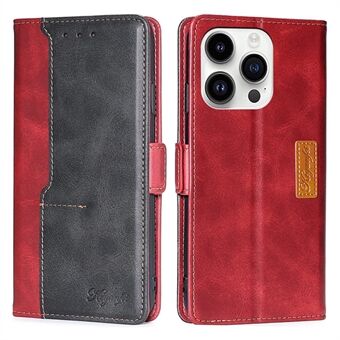 Voor de iPhone 15 Pro Dual-color Flip PU lederen hoesje met standaardportemonnee, beschermende telefoonhoesje.