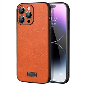 SULADA Voor iPhone 15 Pro PU Leder+TPU+PC Telefoonhoes Koeienhuid Textuur Valbestendige Cover